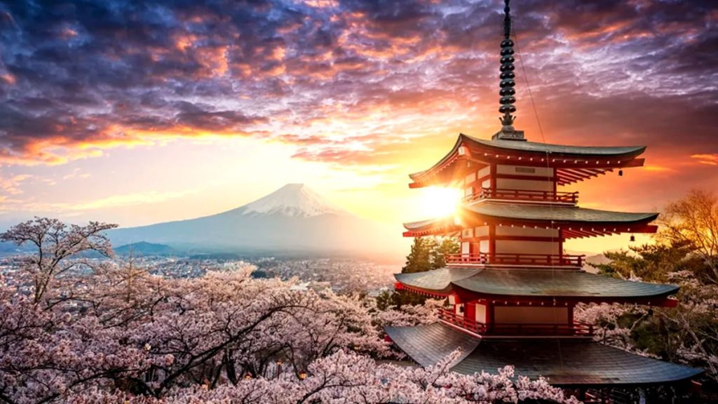 Japan Group with Mount Fuji Hiroshima